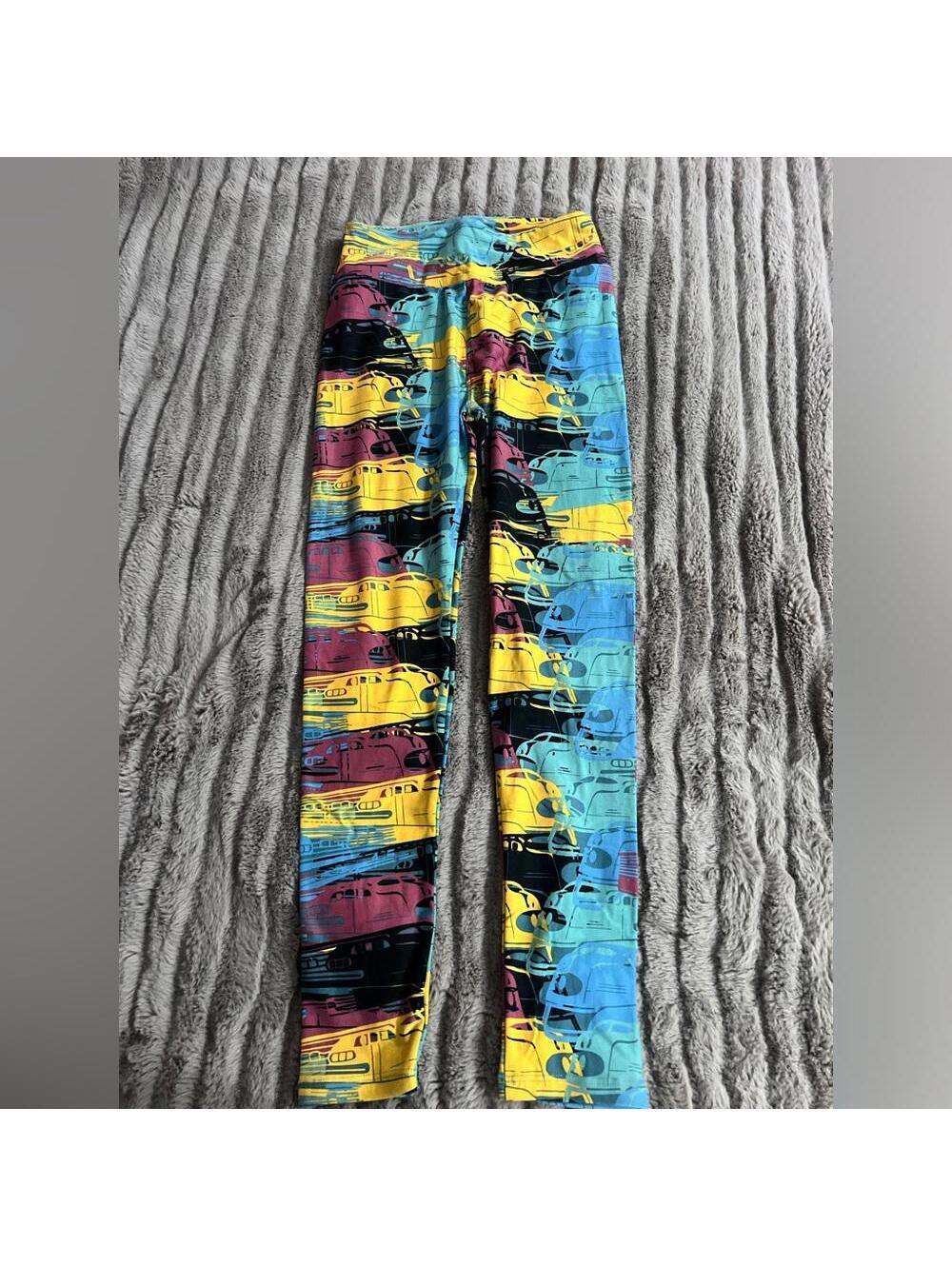 LuLaRoe Leggings One Size OS Trains Subway Buttery Soft Leggings Commute NWOT
